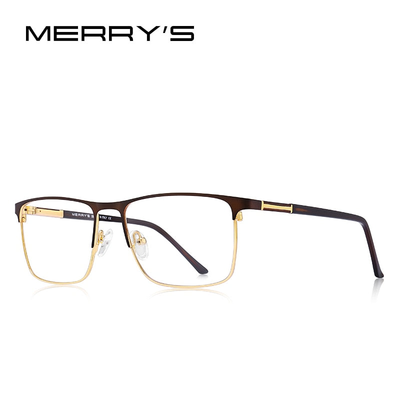 MERRYS DESIGN Men Luxury Titanium Alloy Optics Glasses Male Square Ultralight Eye Myopia Hyperopia Prescription Eyeglasses S2030