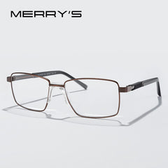 MERRYS DESIGN Men Classic Titanium Alloy Optical Glasses Frames Square Eyeglasses Male Luxury Brand Glasses Frames  S2093