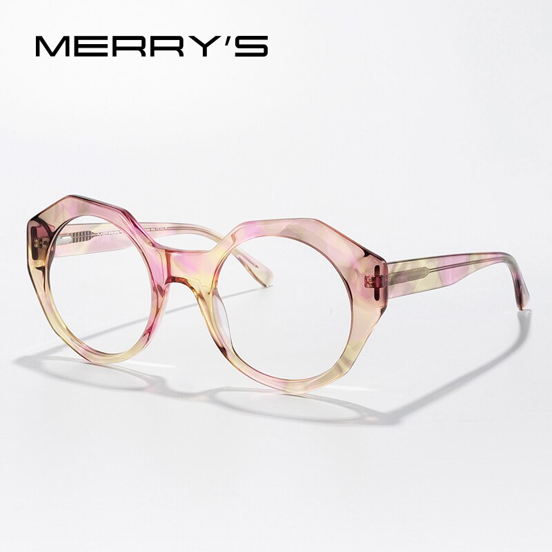 MERRYS DESIGN Women Fashion Acetate Glasses Frames Retro Oversized Glasses Frames Optics Round Glasses Optical Eyewear S2097