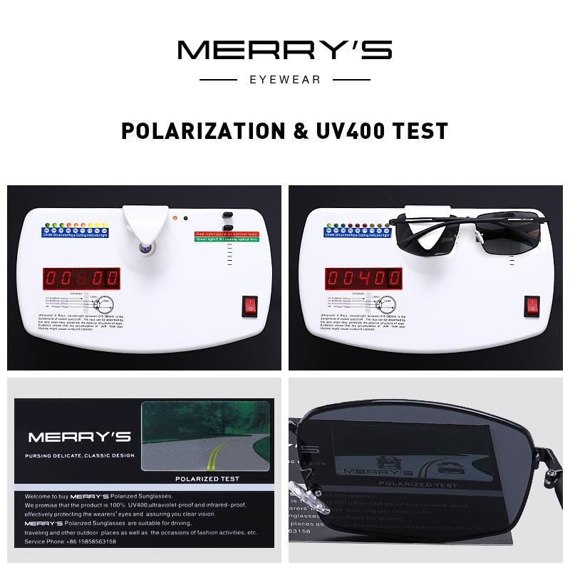 MERRYS DESIGN Men Classic Sunglasses Male HD Polarized Rectangle Sun glasses For Driving TR90 Legs UV400 Protection S8255