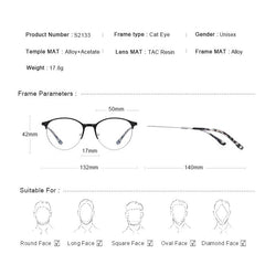 MERRYS DESIGN Women Retro Cat Eye Glasses Frame Classic Ladies Eyeglasses Myopia Prescription Optical Eyewear S2133