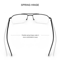 MERRYS DESIGN Men Classic Titanium Alloy Optical Glasses Frames Rectangle Half Frame Eyeglasses Male Ultralight Square S2214