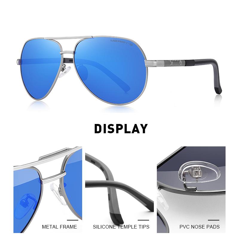 MERRYS DESIGN Men Classic Aluminum HD Polarized Pilot Sunglasses Aviation Frame For Driving UV400 Protection S8725