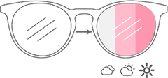 Photochromic Lenses (Pink)