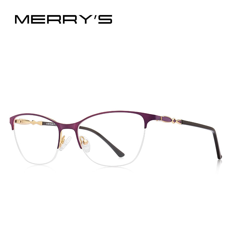 MERRYS DESIGN Women Cat Eye Glasses Half Frame Ladies Fashion Trending Eyewear Myopia Prescription Optical Eyeglasses S2007