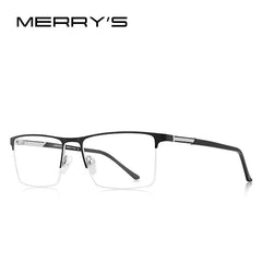 MERRYS DESIGN Men Alloy Glasses Frame Male Square Half Optical Ultralight Business Style Myopia Prescription Eyeglasses S2051