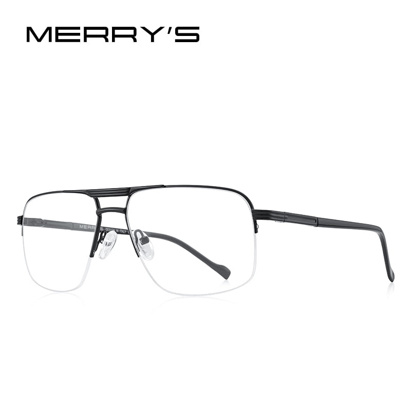 MERRYS DESIGN Men Classic Square Glasses Optics Frame Luxury Double Bridge Prescription Half Glasses Frames Eyewear S2311