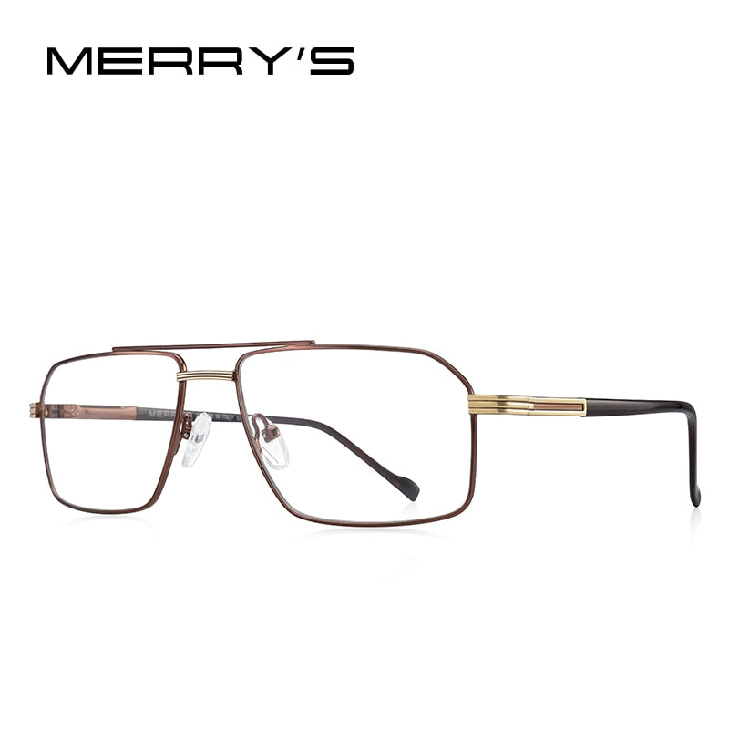 MERRYS DESIGN Men Classic Titanium Alloy Optical Glasses Frames Rectangle Full Frame Eyeglasses Male Ultralight Square S2313