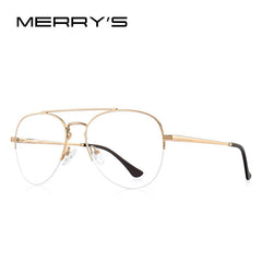 MERRYS DESIGN Men Classic Pilot Half Glasses Frame Women Fashion Myopia Prescription Glasses Frames Optical Eyewear S2412