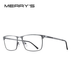 MERRYS DESIGN Men Classic Titanium Alloy Glasses Frame Fashion Male Square Ultralight Eye Myopia Prescription Eyeglasses S2115