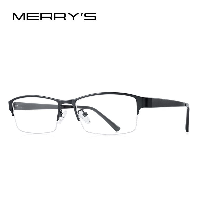 MERRYS DESIGN Men Titanium Alloy Glasses Frame TR90 Legs Prescription Eyeglasses Optical Frame Business Style S2216