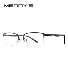 MERRYS DESIGN Men Pure Titanium Glasses Frame Business Style Male Square Ultralight Eye Myopia Prescription Business Style S2322