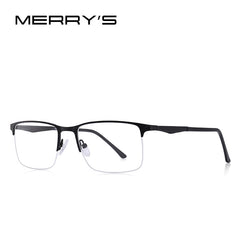 MERRYS DESIGN Men Titanium Alloy Glasses Frame Male Square Half Optical Ultralight Eye Myopia Prescription Eyeglasses S2059