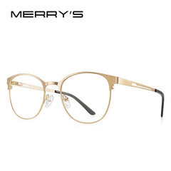 MERRYS DESIGN Women Classic Oval Glasses Frame Ultralight Titanium Alloy Optical Myopia Prescription Eyeglasses S2386