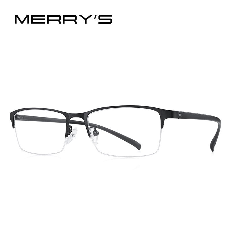 MERRYS DESIGN Men Titanium Alloy Glasses Frame TR90 Legs Business Myopia Prescription Eyeglasses Half Optical Frame S2213