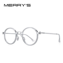 MERRYS DESIGN Men Steampunk Glasses Frame Popular Women Retro Round Eye Frames For Men Women Titanium Frame S2404