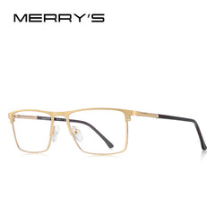 MERRYS DESIGN Men Luxury Glasses Frame Male Square Optical Myopia Prescription Hyperopia Alloy Eyeglasses S2034