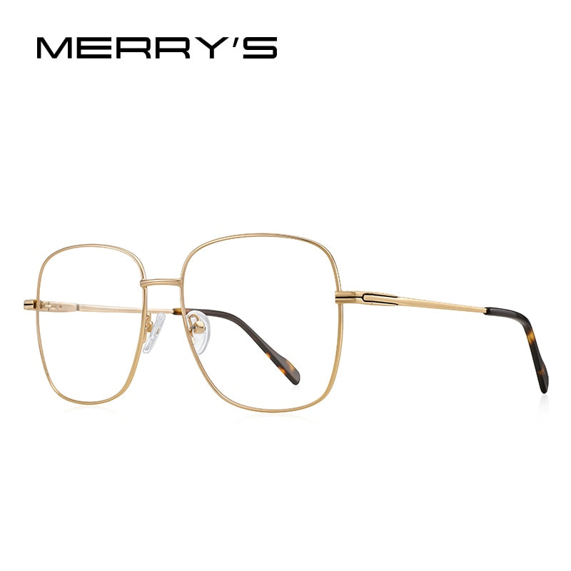 MERRYS DESIGN Women Classic Titanium Alloy Retro Fashion Oversized Glasses Frames Luxury Frame Eyeglasses Ultralight Frame S2156