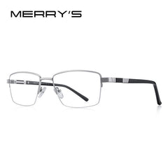 MERRYS DESIGN Men Titanium Alloy Glasses Frame Business Style Half Frames Ultralight Myopia Prescription Eyeglasses S2188