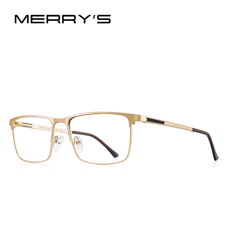 MERRYS DESIGN Men Titanium Glasses Frame Ultralight Square Eye Myopia Prescription Eyeglasses Male Half Optical Frame S2014