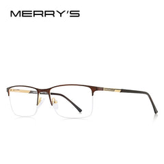 MERRYS DESIGN Men Alloy Glasses Frame Male Square Half Optical Ultralight Myopia Hyperopia Prescription Eyeglasses S2062