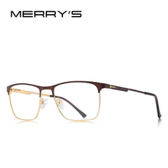 MERRYS DESIGN Men Luxury Titanium Alloy Optics Glasses Frames Male Square Ultralight Myopia Prescription Eyeglasses S2118