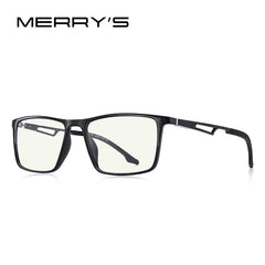 MERRYS DESIGN Men Anti Blue Ray Light Blocking Glasses UV400 Glasses For Computer Aluminum Legs With Silicone Temple S2270