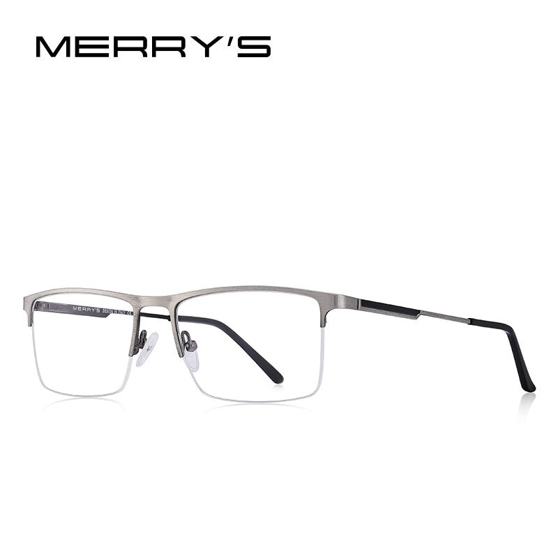 MERRYS DESIGN Men Square Glasses Frame Male Half Optical Ultralight Business Style Myopia Prescription Alloy Eyeglasses S2008