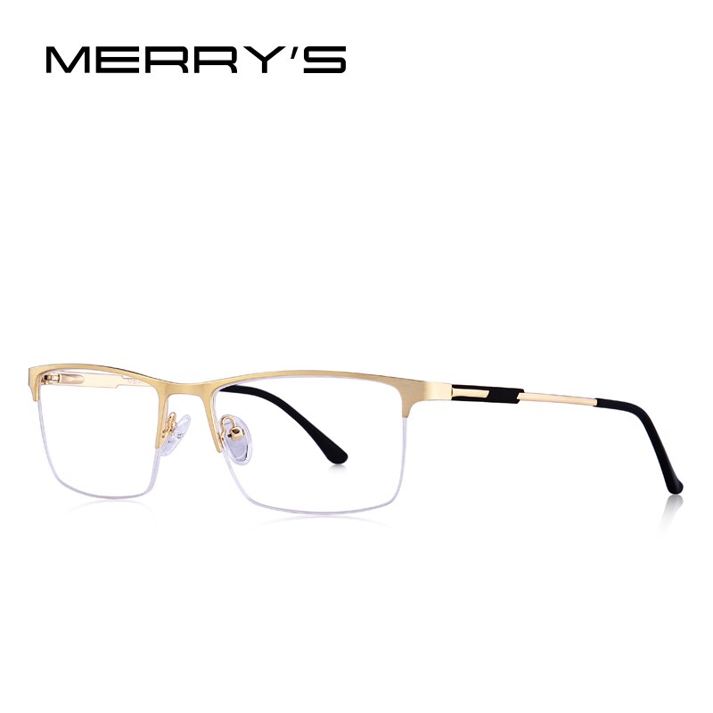MERRYS DESIGN Men Titanium Alloy Glasses Frame Male Square Eye Myopia Prescription Eyeglasses Male Half Optical S2064