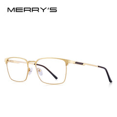 MERRYS DESIGN Men Titanium Alloy Glasses Frame Male Square Ultralight Eye Myopia Prescription Eyeglasses S2032