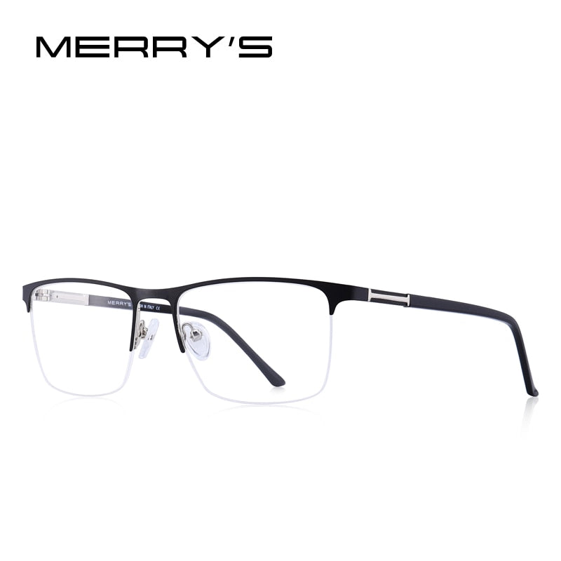 MERRYS DESIGN Men Titanium Alloy Glasses Frame Male Square Ultralight Eye Myopia Prescription Eyeglasses Male Half Optical S2031