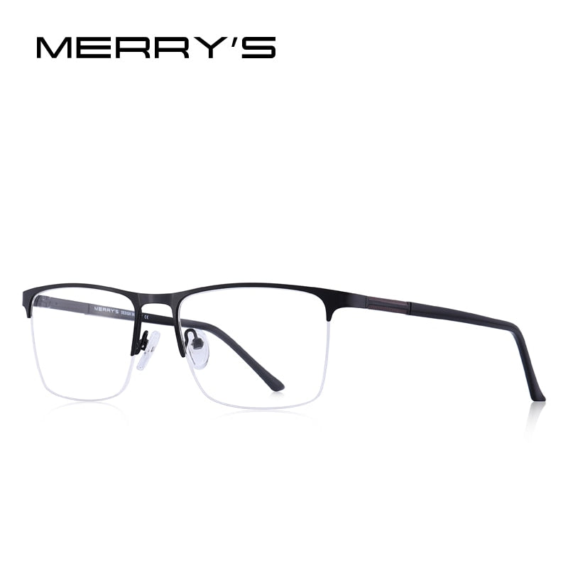 MERRYS DESIGN Men Titanium Alloy Glasses Frame Male Square Ultralight Eye Myopia Prescription Eyeglasses Male Half Optical S2031