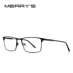 MERRYS DESIGN Men Titanium Alloy Glasses Frame Male Square Ultralight Eye Myopia Prescription Eyeglasses Male Half Optical S2047
