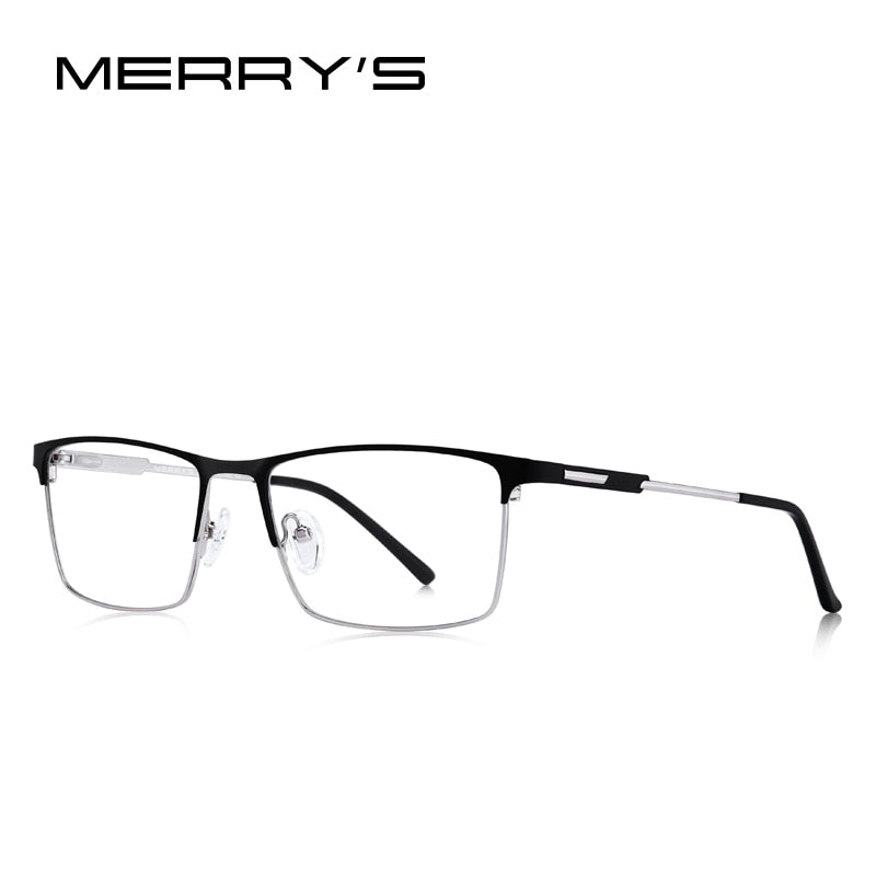 MERRYS DESIGN Men Titanium Alloy Glasses Frame Male Square Ultralight Eye Myopia Prescription Eyeglasses Male Half Optical S2047
