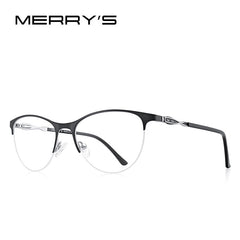 MERRYS DESIGN Women Cat Eye Glasses Frame Fashion Ladies Eyeglasses Retro Half Frame Myopia Prescription Optical Eyewear S2142