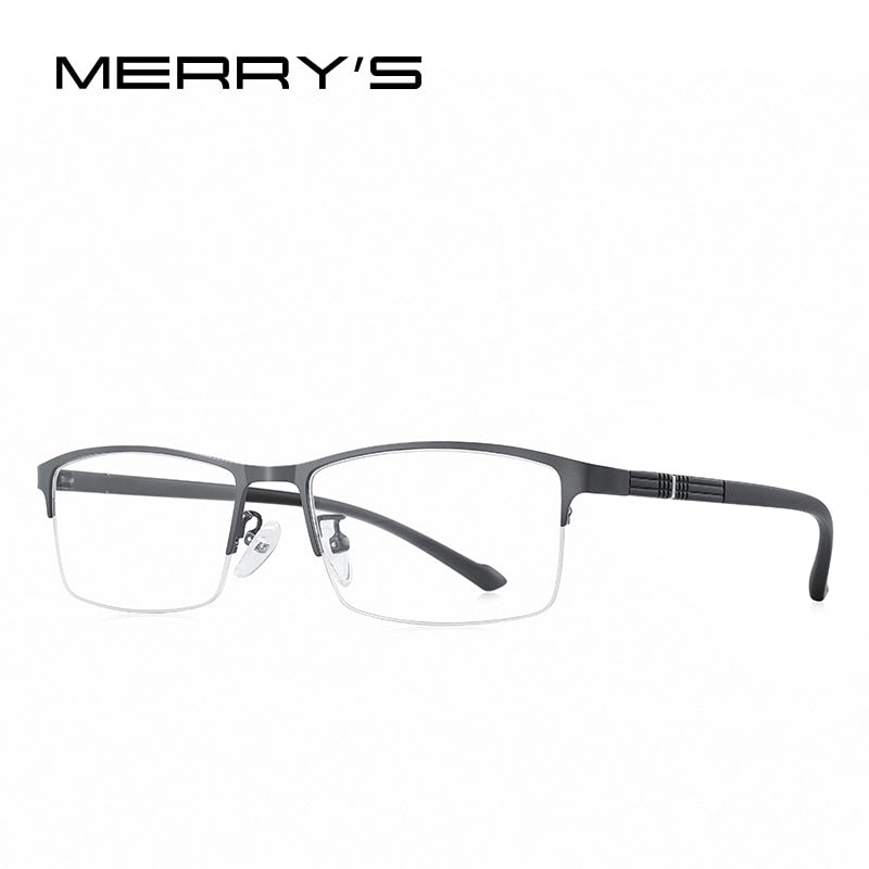MERRYS DESIGN Men Titanium Alloy Business Style Glasses Frame TR90 Legs Myopia Prescription Eyeglasses Optical Frame S2220