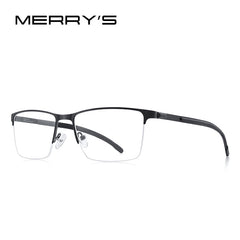 MERRYS DESIGN Men Pure Titanium Glasses Frame Square Myopia Optical Prescription Eyeglass Frame Antiskid Silicone Eyewear S2258