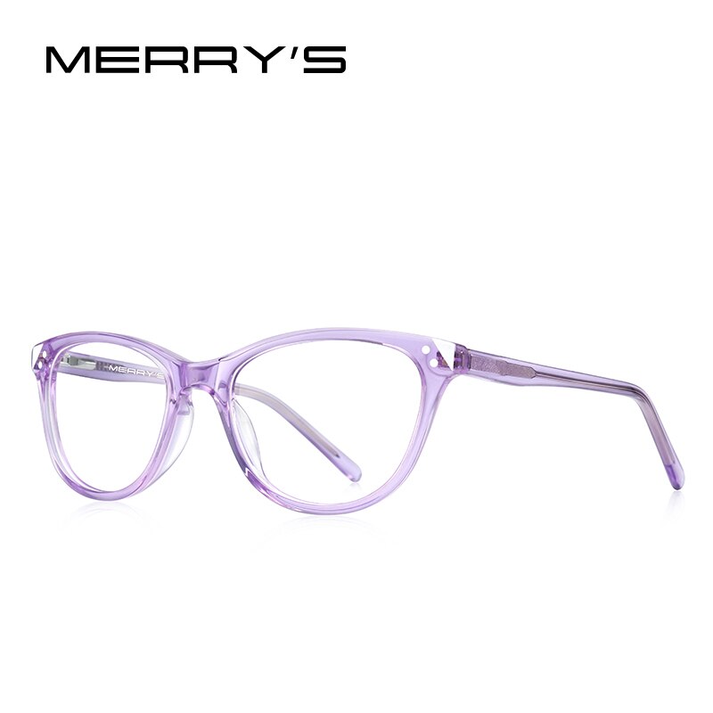 MERRYS DESIGN Cat Eye Girls Glasses Frames Kids Anti Blue Ray Light Blocking Computer Glasses For Girl Acetate Frames S7800FLG