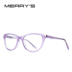 MERRYS DESIGN Cat Eye Girls Glasses Frames Kids Anti Blue Ray Light Blocking Computer Glasses For Girl Acetate Frames S7800FLG