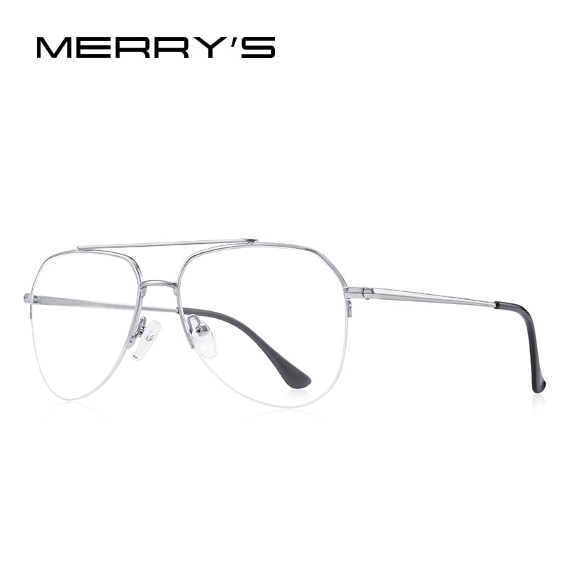MERRYS DESIGN Classic Pilot Half Glasses Frame For Men Women Fashion Myopia Prescription Glasses Frames Optical Eyewear S2690