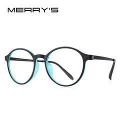 MERRYS DESIGN Retro Round Glasses Frame For Men Women Pure Titanium Ultra-Light And Comfortable TR90 Optics Eyeglasses S2050