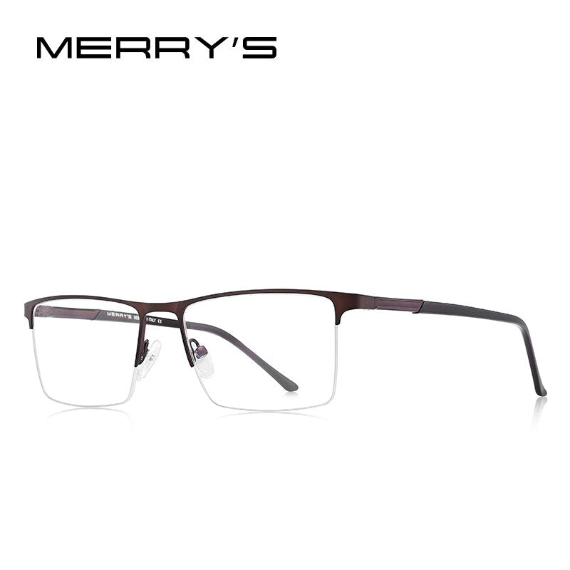 MERRYS DESIGN Men Alloy Glasses Frame Male Square Half Optical Ultralight Business Style Myopia Prescription Eyeglasses S2051