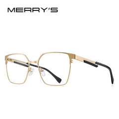 MERRYS DESIGN Luxury Glasses Frame For Men Women Fashion Titanium Alloy Square Frames Myopia Prescription Eyeglasses S2154