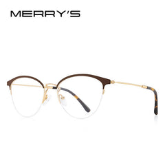 MERRYS DESIGN Women Retro Cat Eye Glasses Frame Fashion Ladies Eyeglasses Half Frame Myopia Prescription Optical Eyewear S2231