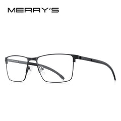 MERRYS DESIGN Titanium Alloy Men Optical Glasses Frame Ultralight Square Myopia Prescription Eyeglasses Antiskid Silicone S2268