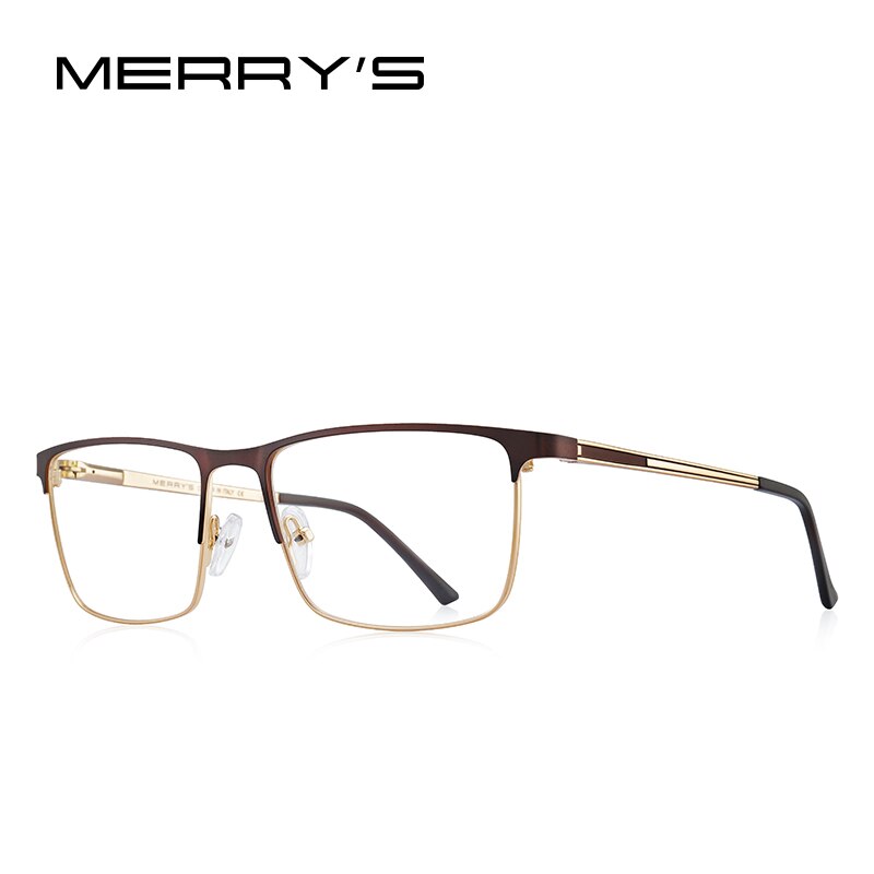 MERRYS DESIGN Men Classic Titanium Alloy Glasses Frame Fashion Male Square Ultralight Eye Myopia Prescription Eyeglasses S2115