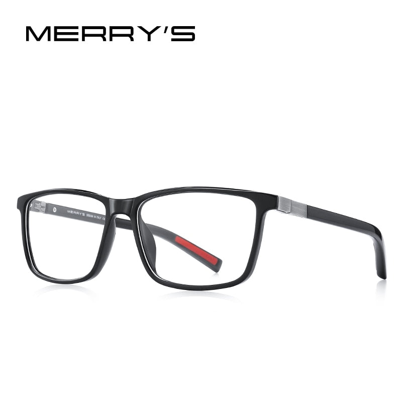 MERRYS DESIGN Men Luxury Acetate Glasses Frame Myopia Prescription Eyeglasses Spring Hinge Silicone Temple Tip S2518
