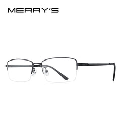 MERRYS DESIGN Men Titanium Alloy Glasses Frame TR90 Legs Myopia Prescription Eyeglasses Business Optical Frame S2209