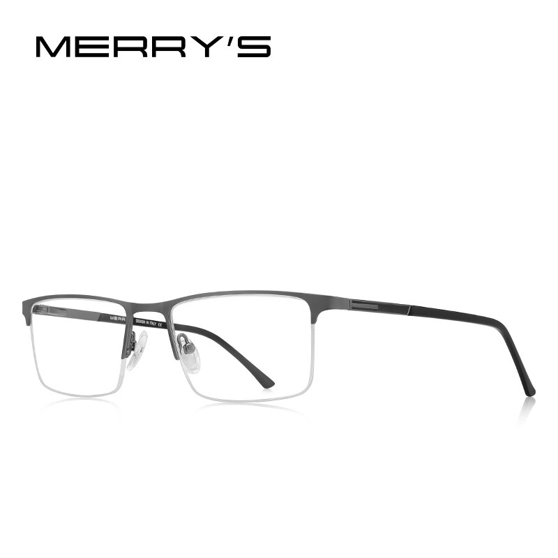 MERRYS DESIGN Men Glasses Frame Male Square Half Optical Ultralight Business Style Myopia Prescription Alloy Eyeglasses S2055