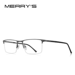MERRYS DESIGN Men Glasses Frame Male Square Half Optical Ultralight Business Style Myopia Prescription Alloy Eyeglasses S2055